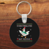 Porte-clés Overstimulated But Festive Goose Ugly Sweater Chri (Recto)