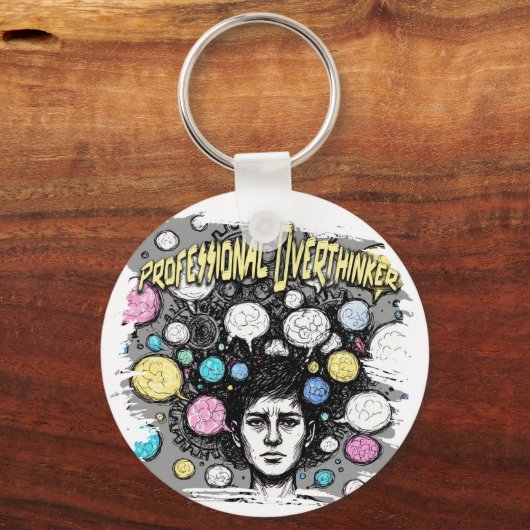 Porte-clés overthinker funny design (Recto)