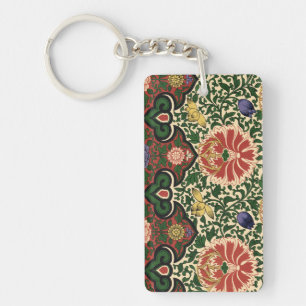 Porte-clés Owen Jones Chinoiserie Rouge Lotus Floral Art Desi