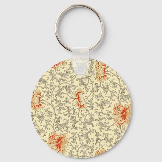 Porte-clés Owen Jones Motif Ancien : Fleurs de corail gris (Recto)