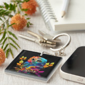 PORTE-CLÉS OWL COLORÉ ABSTRAIT (Devant Droit)