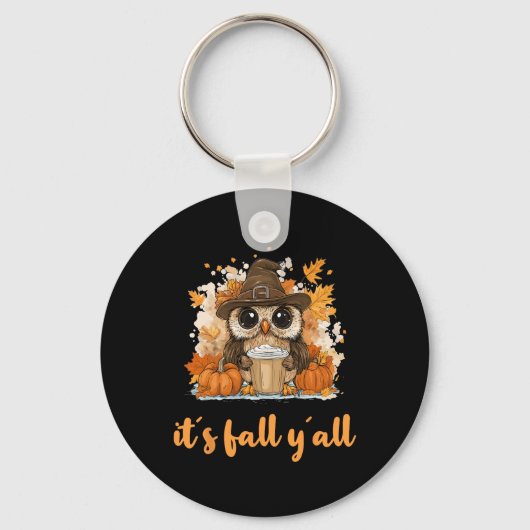 Porte-clés Owl Fall Thanksgiving C'est Fall Yáll (Recto)