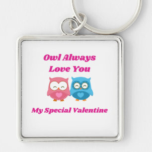 Porte-clés Owl Vous Aimera Toujours Ma Saint Valentin Spécial