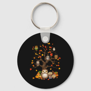Porte-clés Owls Leaves Tree Fall Autumn Pumkin Halloween Owl