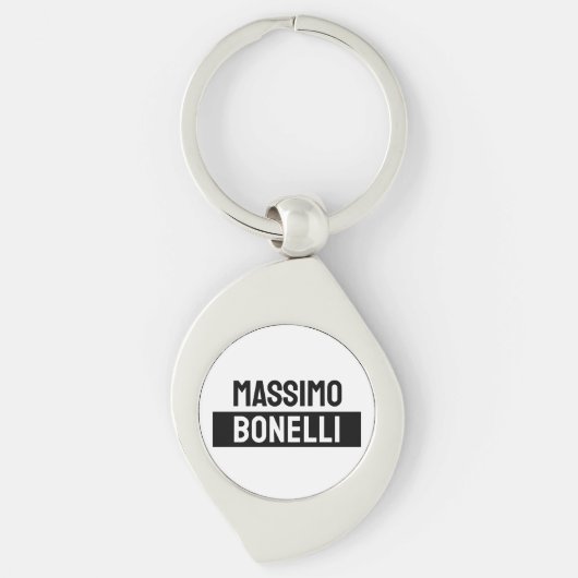 Porte-clés Own Name Minimalist Modern Plain Black White (Devant)