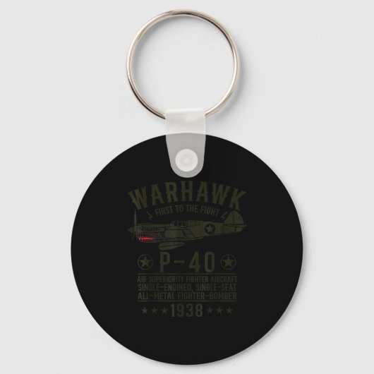 Porte-clés P-40 Warhawk Avion De Chasse De La Seconde Guerre (Recto)