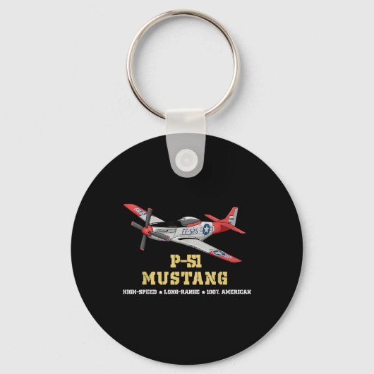 Porte-clés P-51 Mustang Bombe De Combat De La Seconde Guerre  (Recto)
