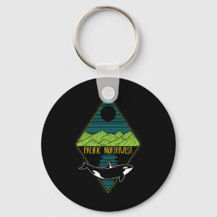 Porte-clés Pacifique Nord-Ouest Orca Whaler Tree Mountain Oce