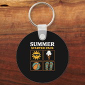 Porte-clés Pack de démarrage d'été Sun Flip Flops Ll et glace (Recto)