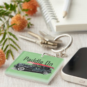 Porte-clés Paddle On Classic Car Design - Carré (double-side (Devant Droit)