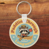 Porte-clés Paddlin’ Through Longueuil with a Friendly Raccoon (Verso)