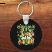 Porte-clés Paddy's Back Funny Trump Jour de la Saint Patrick (Recto)