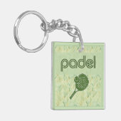 Porte-clés Padel – Carreaux Espagnols Vert Matcha (Devant gauche)