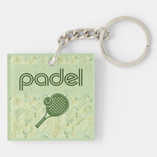 Porte-clés Padel – Carreaux Espagnols Vert Matcha (Dos)