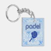 Porte-clés Padel Key Chain – Spanish Tile Vibes in Blue (Devant gauche)