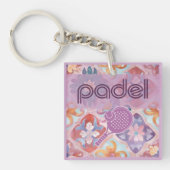 Porte-clés Padel Key Chain – Spanish Tile Vibes in Purple (Devant)