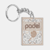 Porte-clés Padel Key Chain – Spanish Tile Vibes Taupe Brown (Devant gauche)