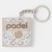 Porte-clés Padel Key Chain – Spanish Tile Vibes Taupe Brown (Dos)