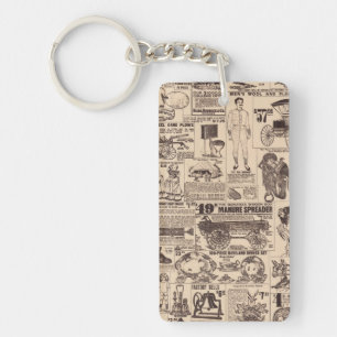 Porte-clés Page de publicités anciennes vintage