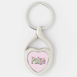 Porte-clés "Paige" Nom Réalisé Avec Des Papillons Colorés,