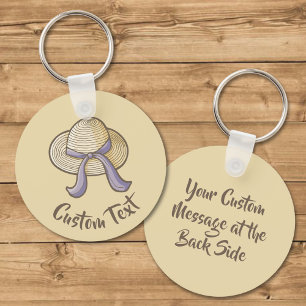 Porte-clés Paille Casquette beige