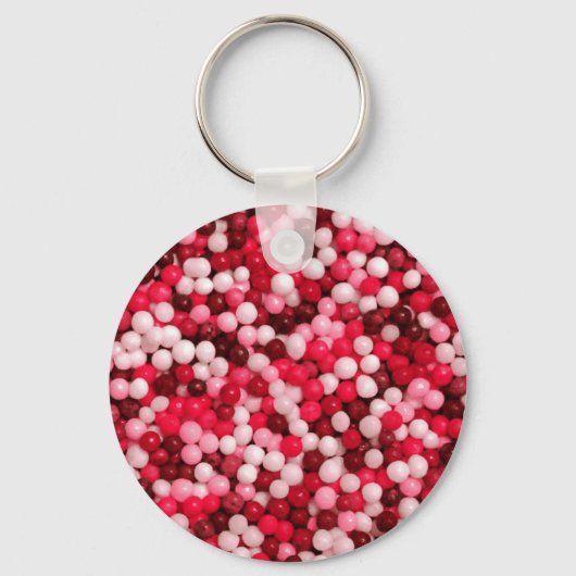 Porte-clés Paillettes de bonbons rouges (Recto)