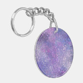 Porte-clés Paillettes rose et violet Bling  (Devant gauche)