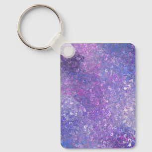 Porte-clés Paillettes rose et violet Bling