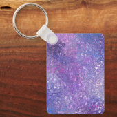 Porte-clés Paillettes rose et violet Bling  (Recto)