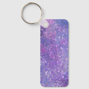 Porte-clés Paillettes roses et violettes brillantes