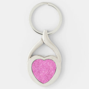 Porte-clés Paillettes roses scintillantes