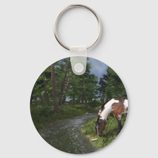 Porte-clés Paint Horse by Forest Stream (Recto)