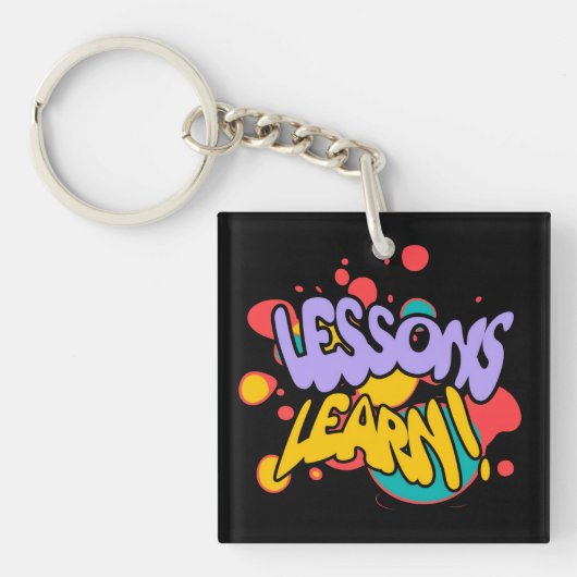 PORTE-CLÉS PAINT SPLASH LESSONS LEARN ACRYLIC KEYCHAIN (Devant)
