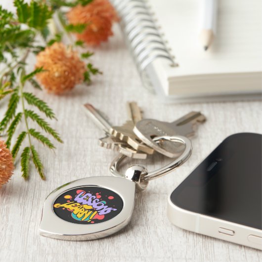 PORTE-CLÉS PAINT SPLASH LESSONS LEARN METAL KEYCHAIN (Côté )