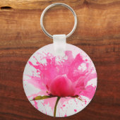 Porte-clés Paint Splatter Abstrait Fleur Rose (Recto)
