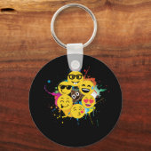 Porte-clés Paint Splatter Emojis Heart Kiss Cool Nerd (Recto)