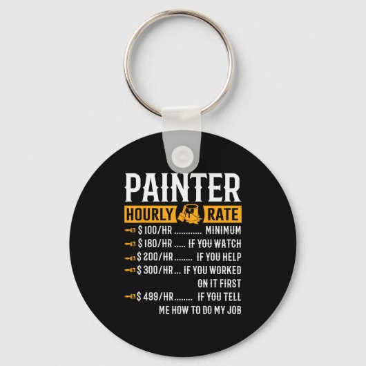 Porte-clés Painter Hourly Rate Funny Painter (Recto)