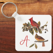 Porte-clés Paire cardinale Audubon en amandiers sauvages (Recto)