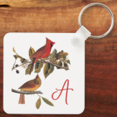 Porte-clés Paire cardinale Audubon en amandiers sauvages (Verso)