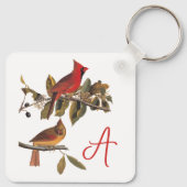 Porte-clés Paire cardinale Audubon en amandiers sauvages (Dos)