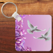 Porte-clés Paire De Belles Colombes Blanches (Recto)