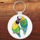 Porte-clés paire de lovebirds masqués (Recto)