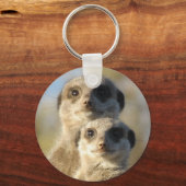Porte-clés Paire de Meerkats Cute Photo (Recto)