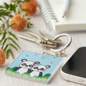 Porte-clés Paire de Pandas (Devant Droit)