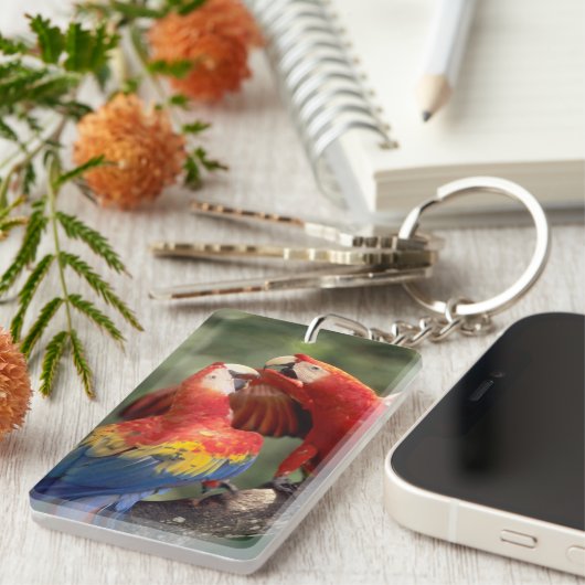 Porte-clés Paire de Scarlet Macaws (Devant droit)