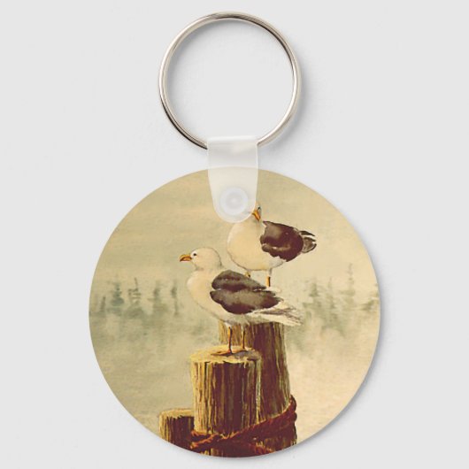 Porte-clés PAIRE de SEAGULLS par SHARON SHARPE (Recto)