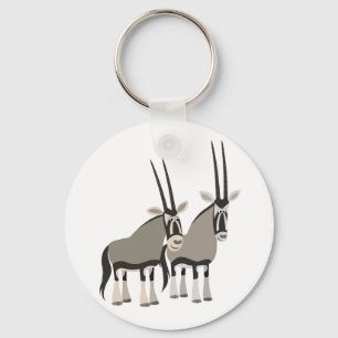 Porte-clés Paire mignonne de Porte - clé d'oryxes de dessin a