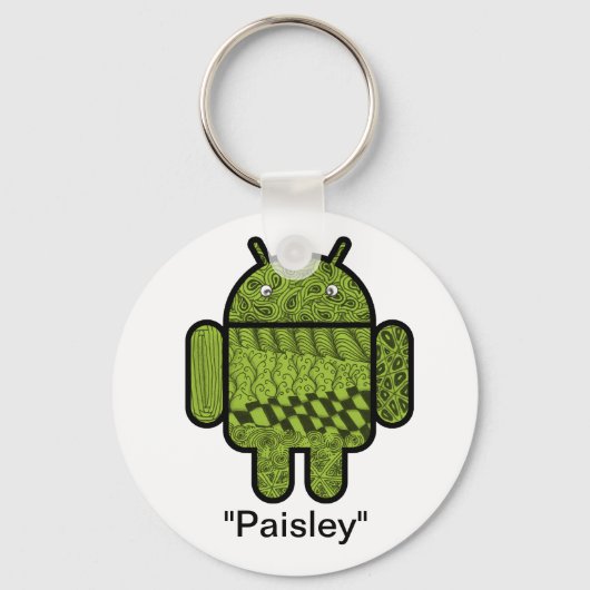 Porte-clés Paisley Doodle Character pour le robot Android™ (Recto)
