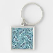 Porte-clés Paisley en bleu bébé (Devant)