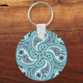 Porte-clés Paisley en bleu bébé (Recto)